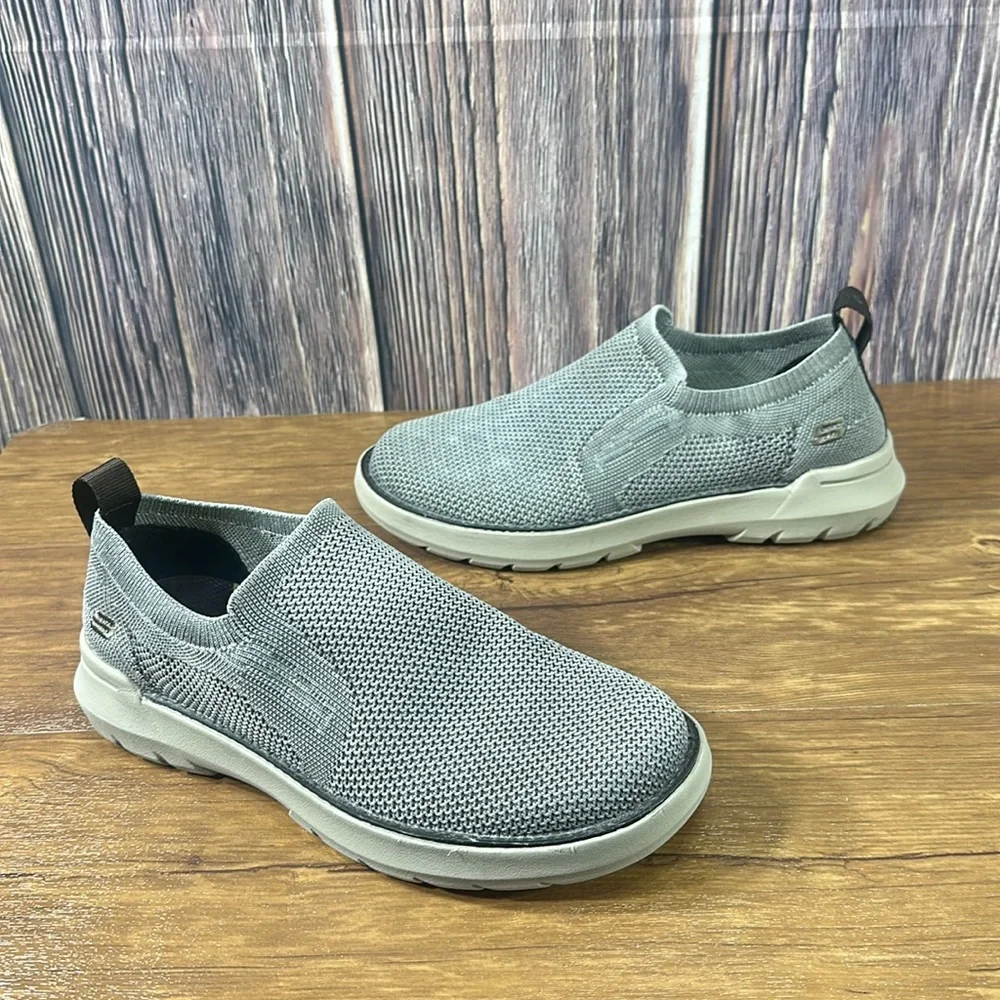 Skechers Men's Doveno Oswyn Fly Vegan Slip-Ons Charcoal Gray  Size 7